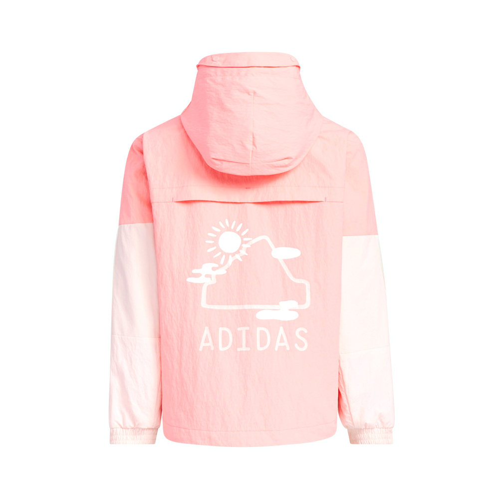 Adidas Lk Ce Wv Jkt 大童 童裝 粉色 印花 連帽 休閒 運動 外套 JN9569