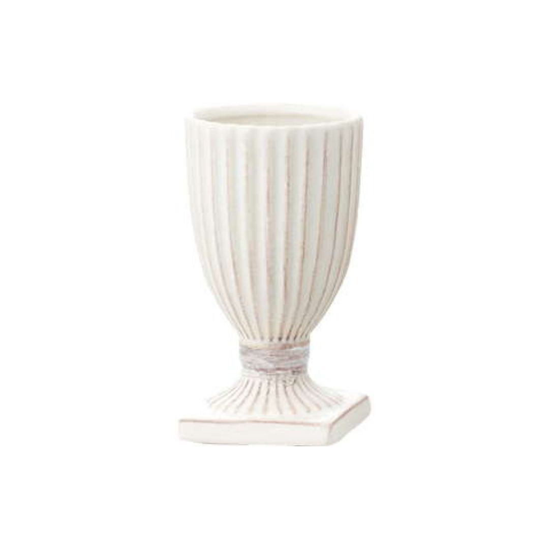 陶瓷花器  高腳豎紋 白 2尺寸