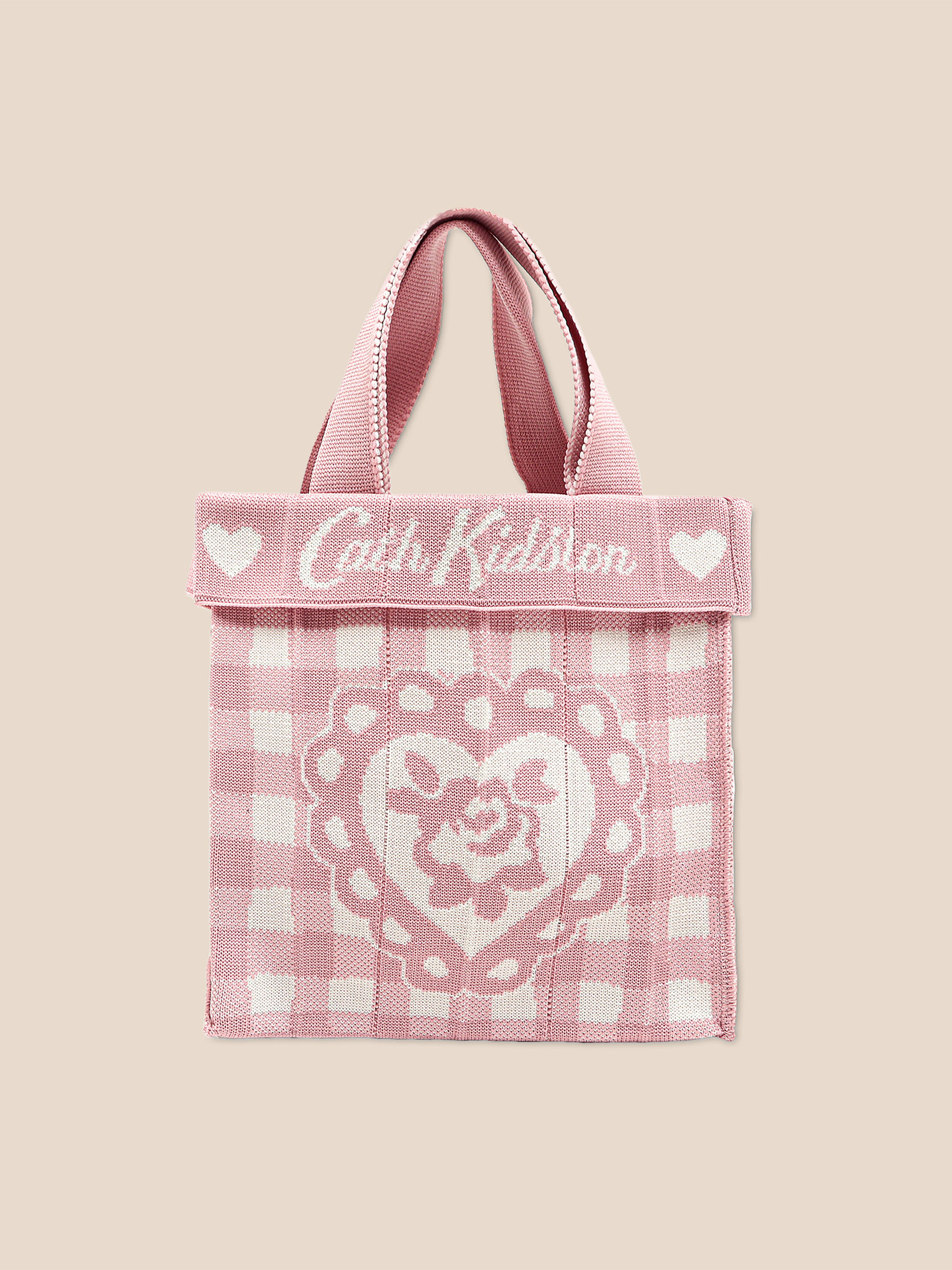 CK×KNT365 CO-KNITTY GINGHAM ROSE PINK 手提環保包