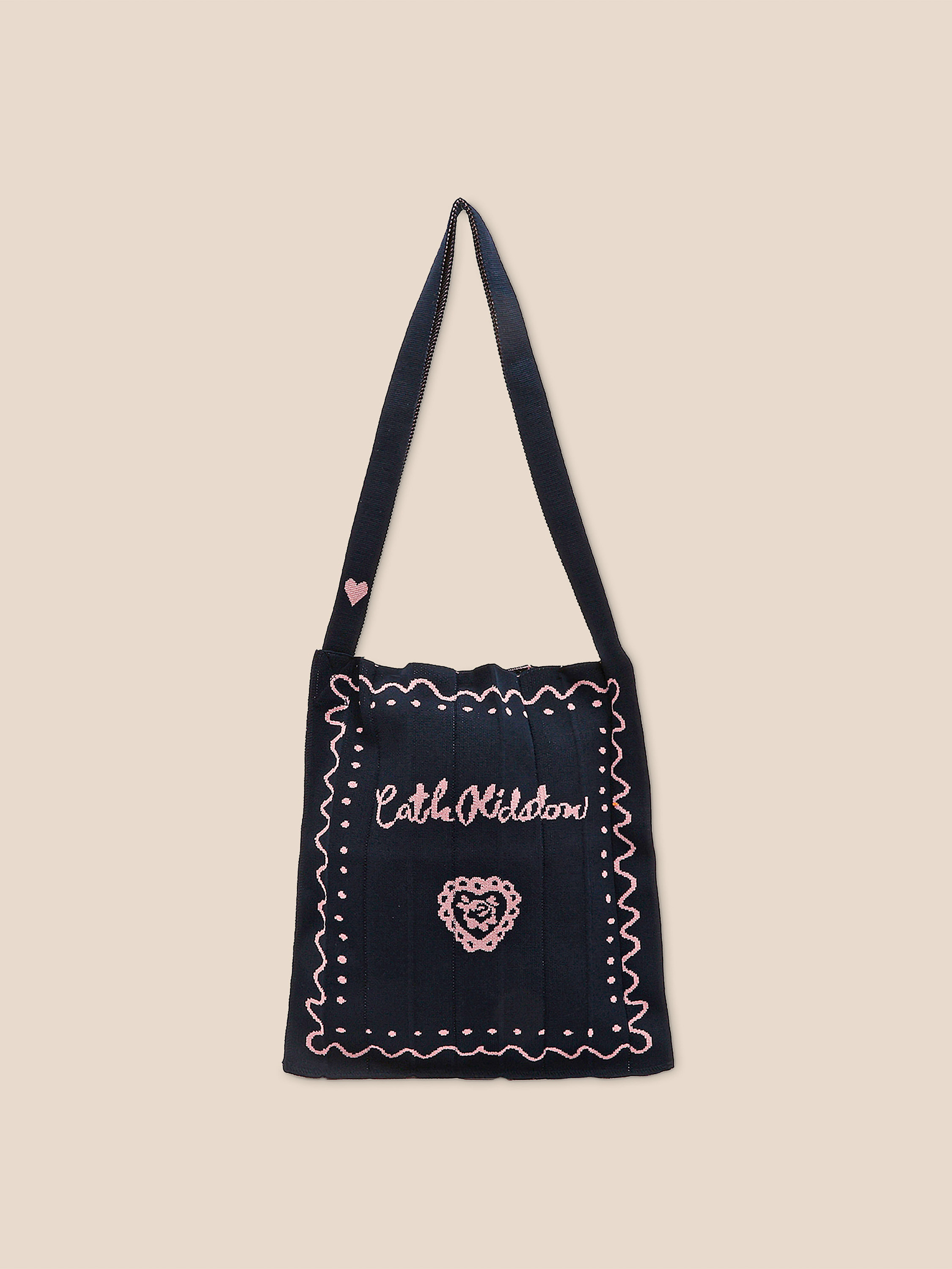 CK×KNT365 KNITTY SWIGGLE BORDER NAVY 肩背環保包