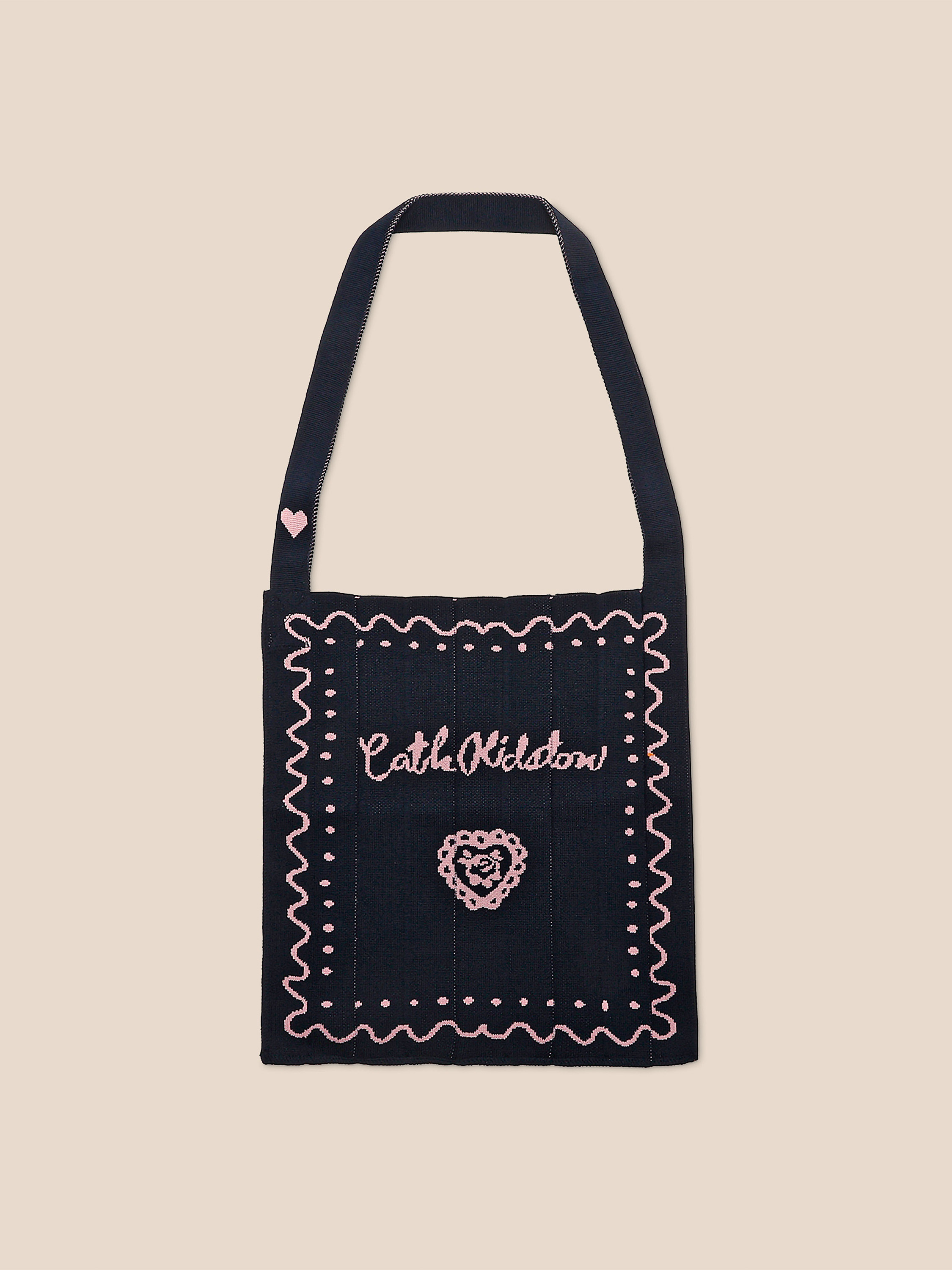 CK×KNT365 KNITTY SWIGGLE BORDER NAVY 肩背環保包