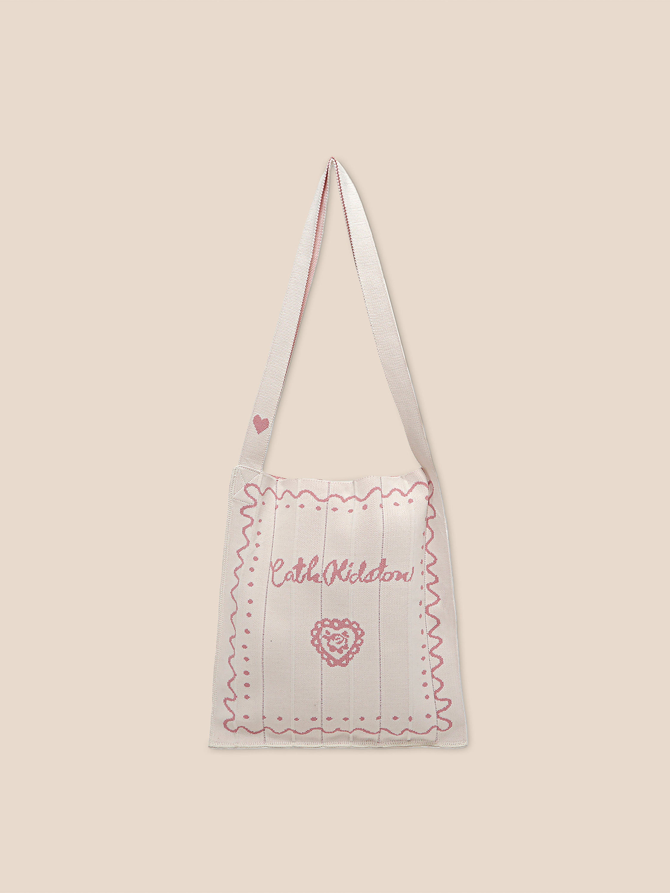 CK×KNT365 KNITTY SWIGGLE BORDER IVORY 肩背環保包