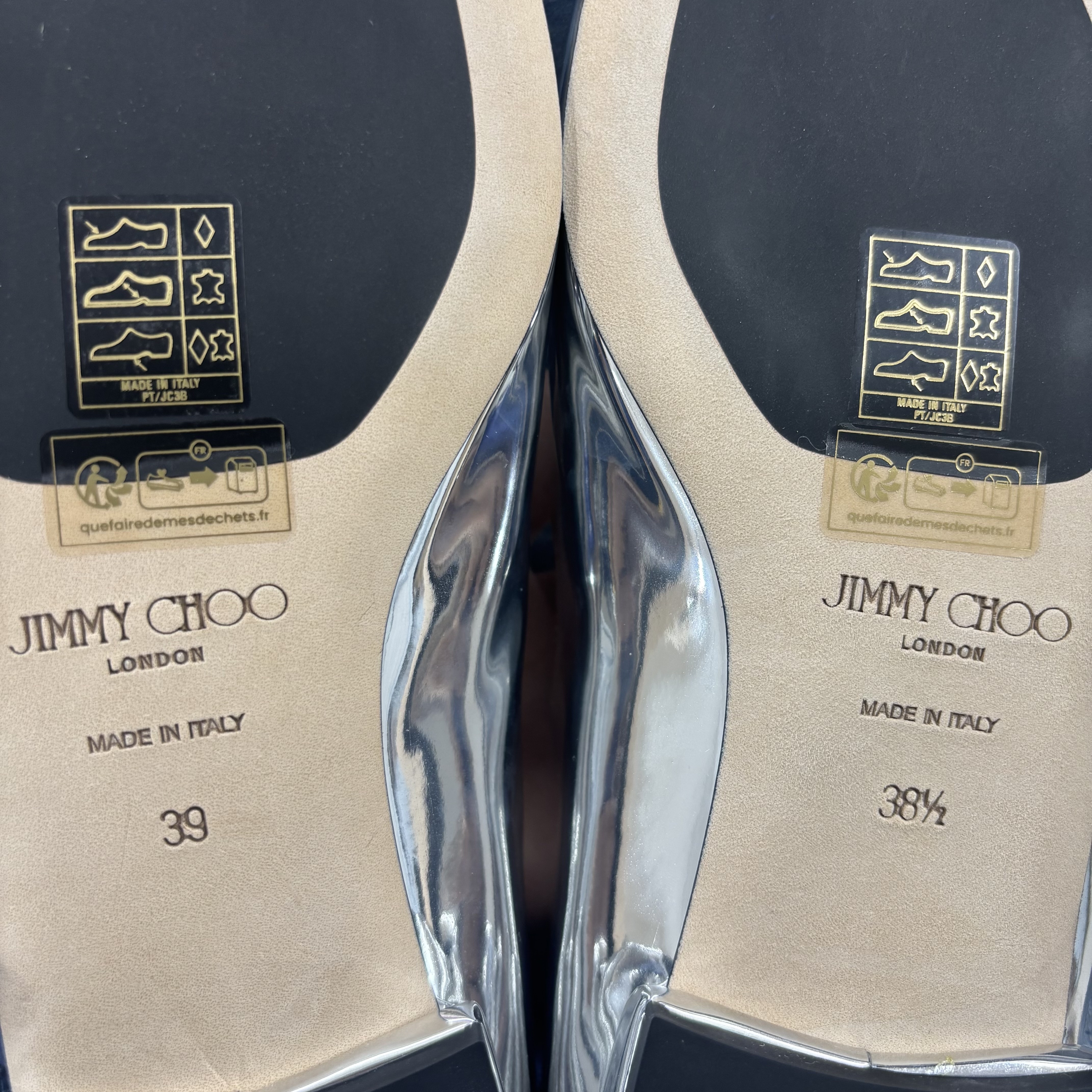 1JC0624-108 (Defect) JIMMY CHOO Anya Flat Silver #240ANYA FLAT OMFB SILVER (S-EU-E)
