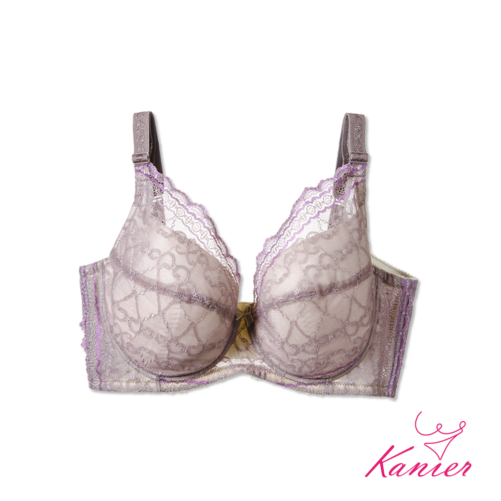 【Kanier卡妮兒】重磅數！大罩杯法式蕾絲 透氣涼感機能型內衣【2357 芋 -C / D / E / F罩杯】
