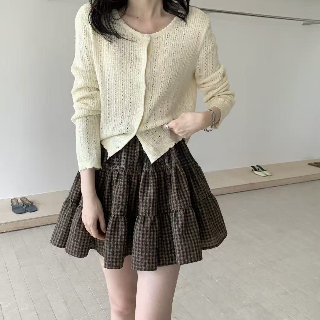 565 溫柔微捲邊針織外套