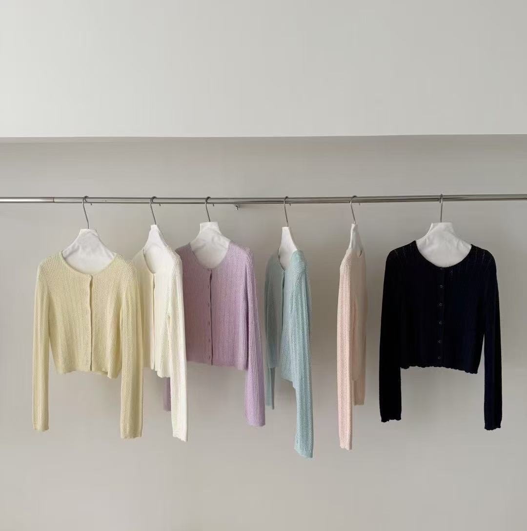 565 溫柔微捲邊針織外套