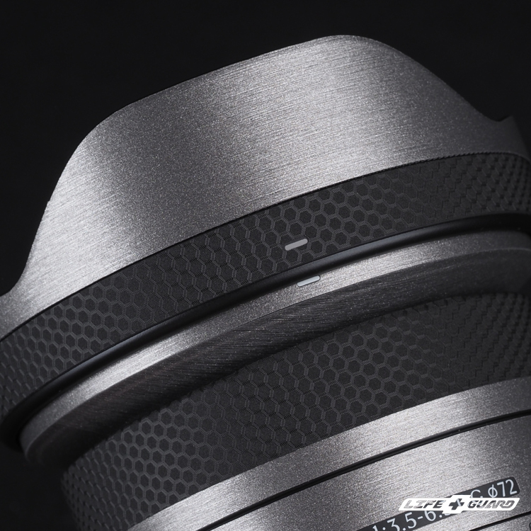 LIFE+GUARD SIGMA 20-200mm F3.5-6.3 貼膜遮光罩展示圖，LIFE+GUARD 風格設計