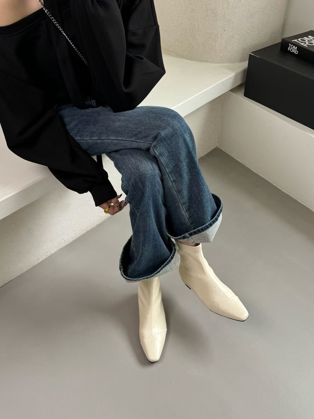 韓系小姐姐內增高短靴(咖38)