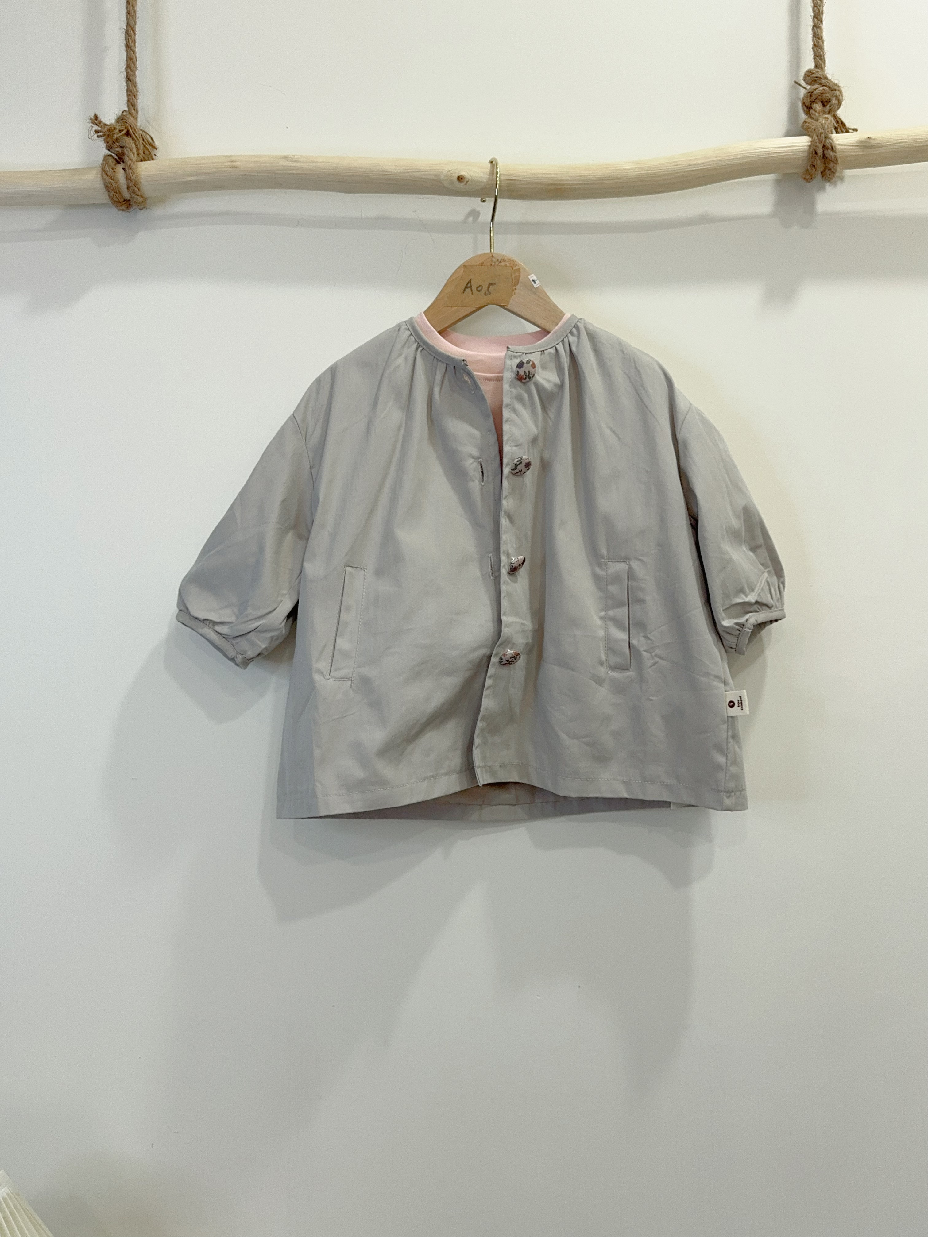 8183碎花風衣外套A04