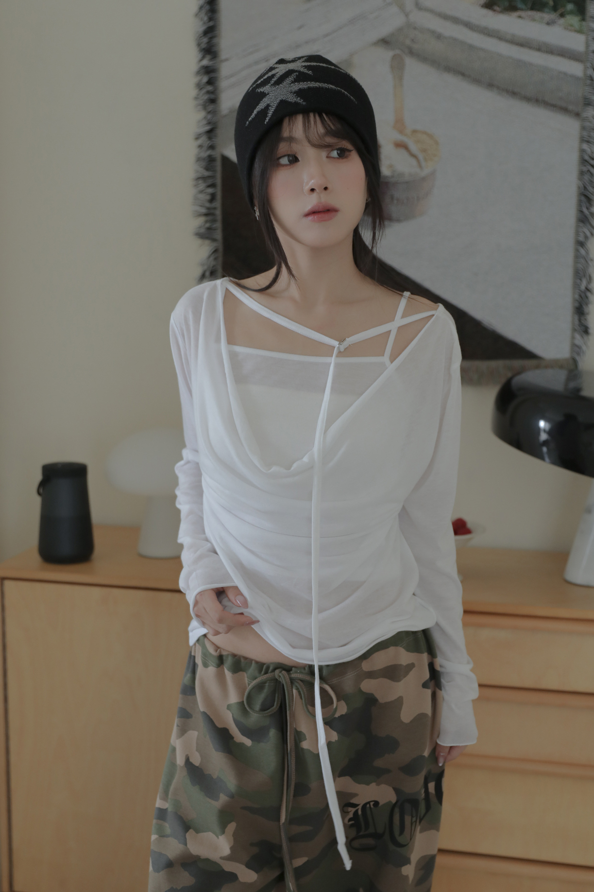 Stretchy Draping Tee #上衣