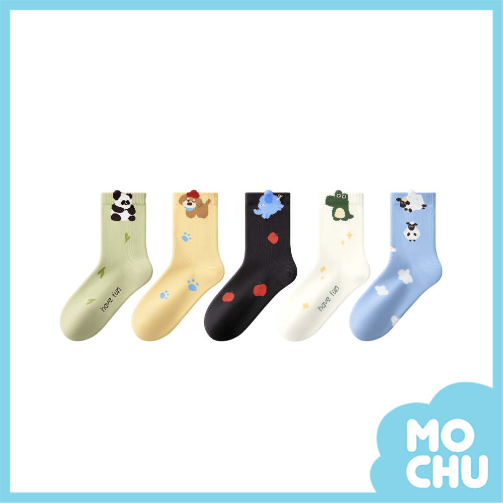 動物園居民短襪五入組