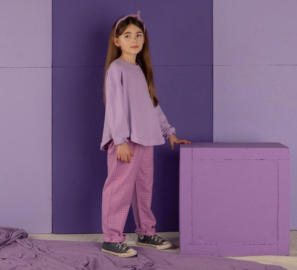 NIXNUT 花苞格紋褲 Ril Pants Lila Checkered