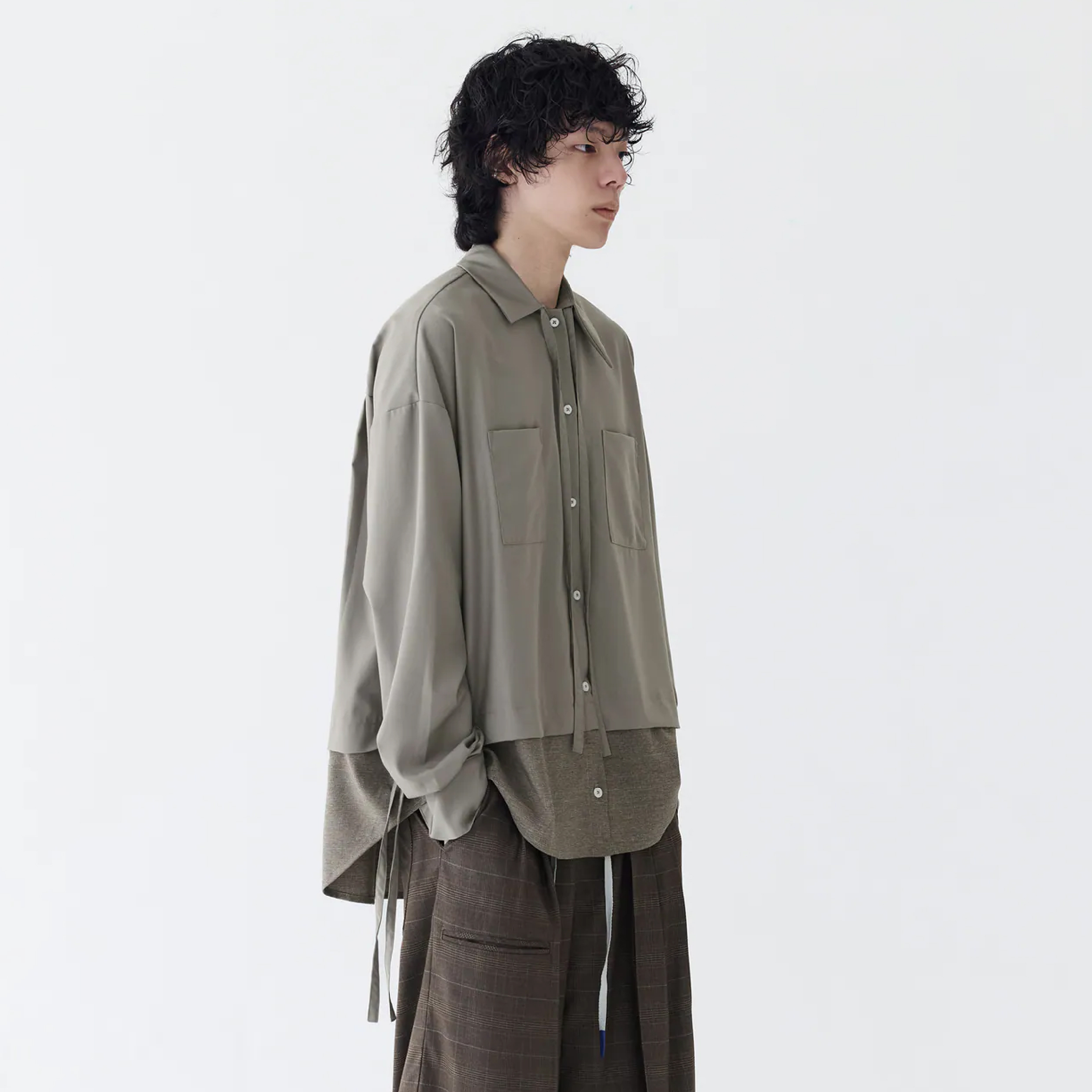 MELSIGN Loose Panel Tartan Shirt