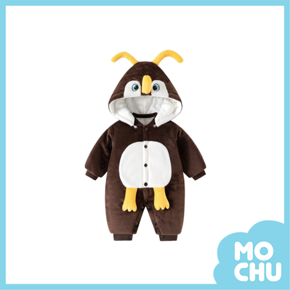 小企鵝加絨加厚連身衣(帽可拆)