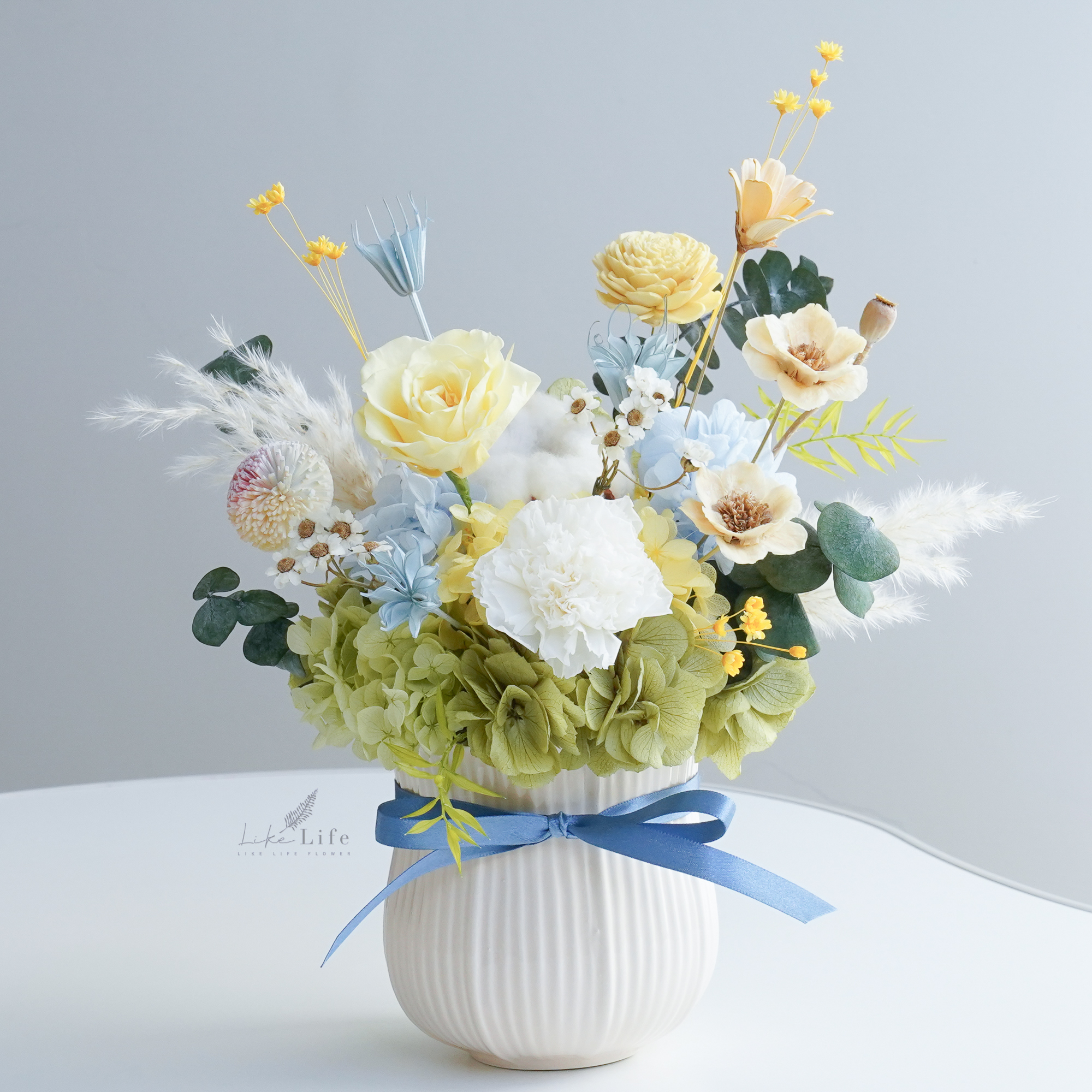 教師節盆花 溫光黃,永生花盆花,永生花盆花 教師節送老師玫瑰花