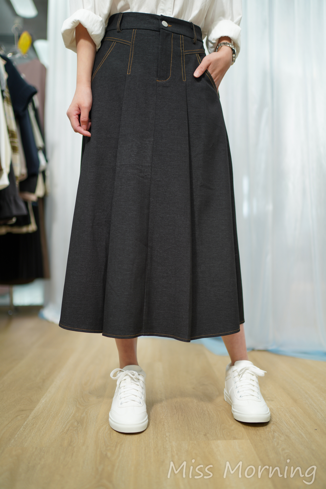 好手感彷牛仔裙(34019)