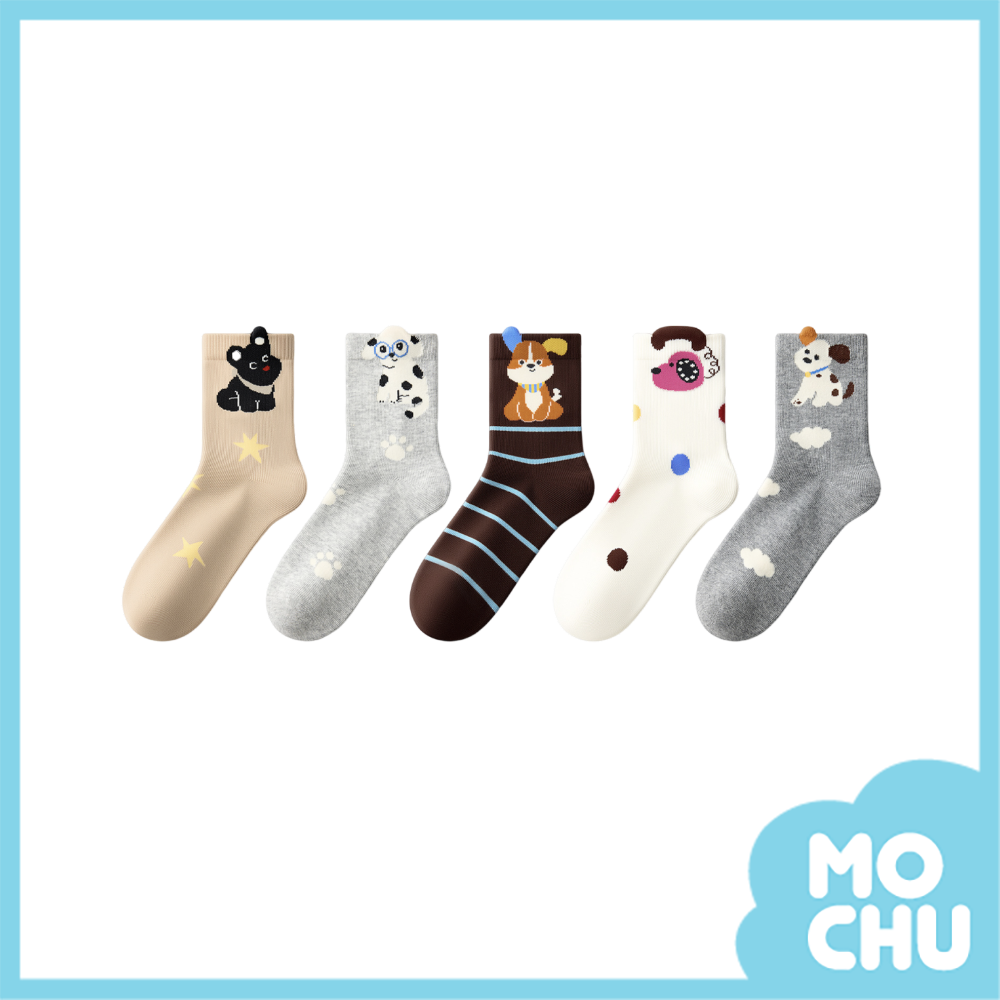 好多狗短襪五入組