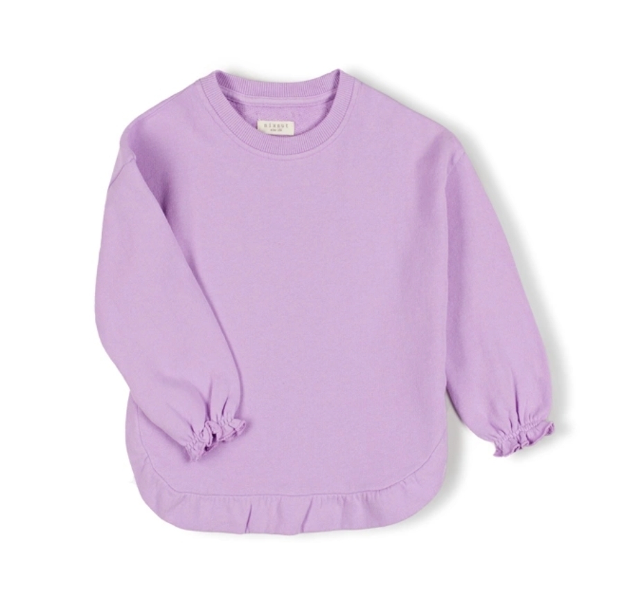 NIXNUT 微壓褶側開衩長袖上衣 Ruffled Sweater Lila
