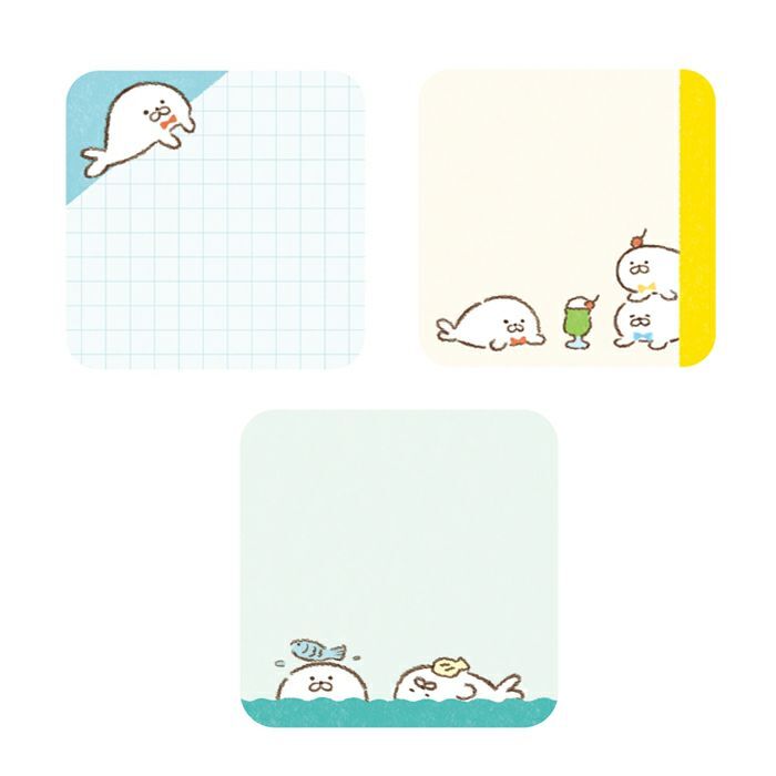 迷你迷你 便條紙 日付風格 偷窺海豹｜古川紙工 日本