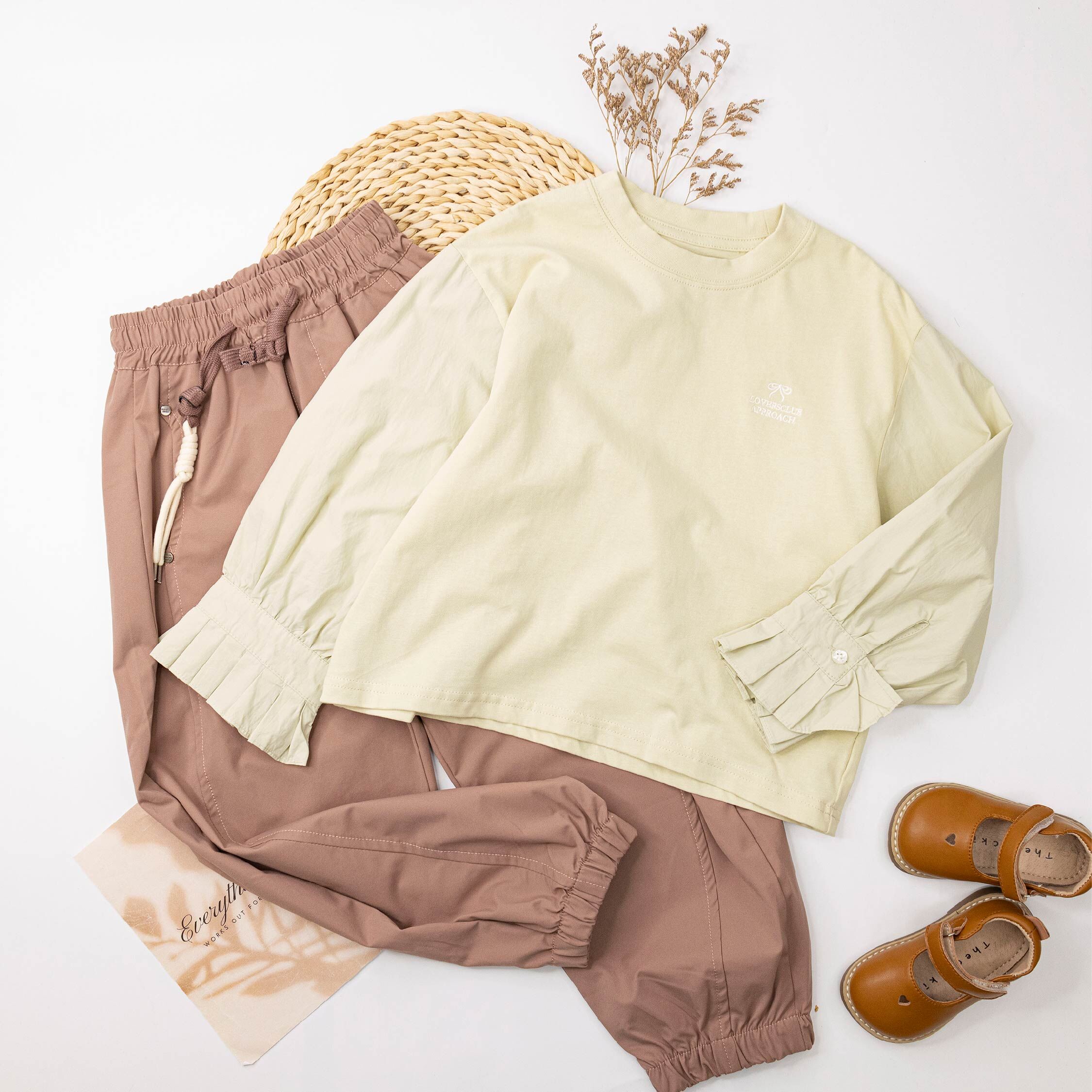 【H55381】氣質蝴蝶結百褶袖設計上衣