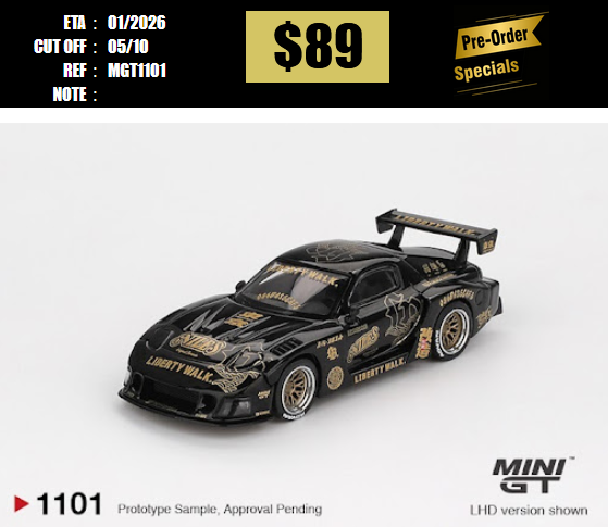 PO-$89 * MINI GT * 1:64 1101 MAZDA RX-7 LB-Super Silhouette FD-NILES RHD [OD25/09]