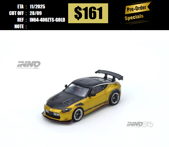 PO-$161 * INNO64 * 1:64 TOP SECRET FAIRLADY Z (RZ34) Gold [OD25/09]