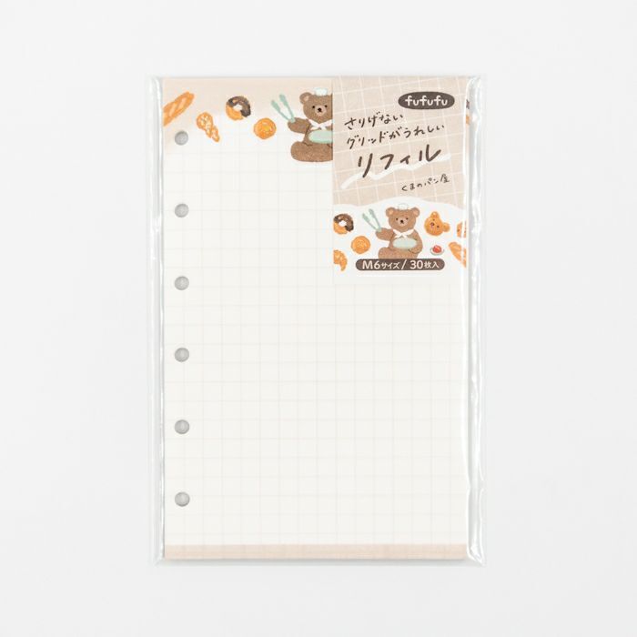 MINI6 M6 補充內頁 巴川紙 小熊的麵包屋 30枚入｜古川紙工 日本