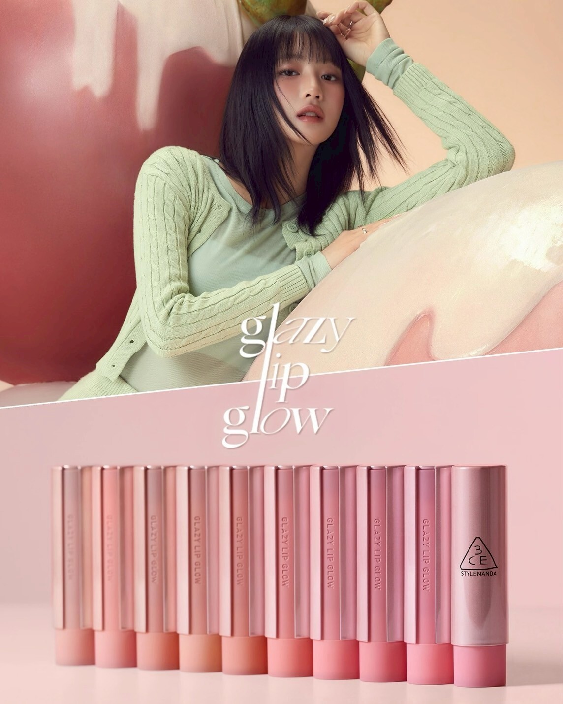 3CE Glazy Lip Glow 好氣色潤唇膏 鏡面 保濕滋潤 共10色