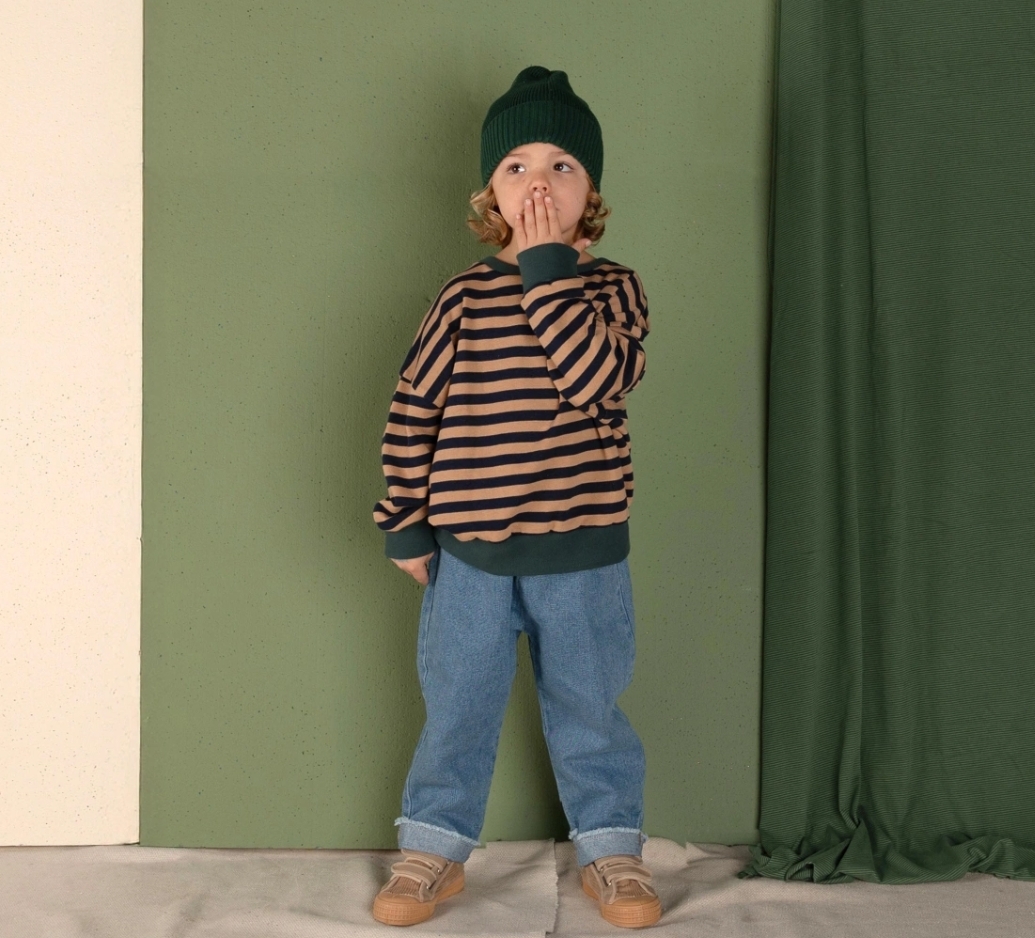 NIXNUT 條紋長袖上衣 Rel Sweater Navy Stripe