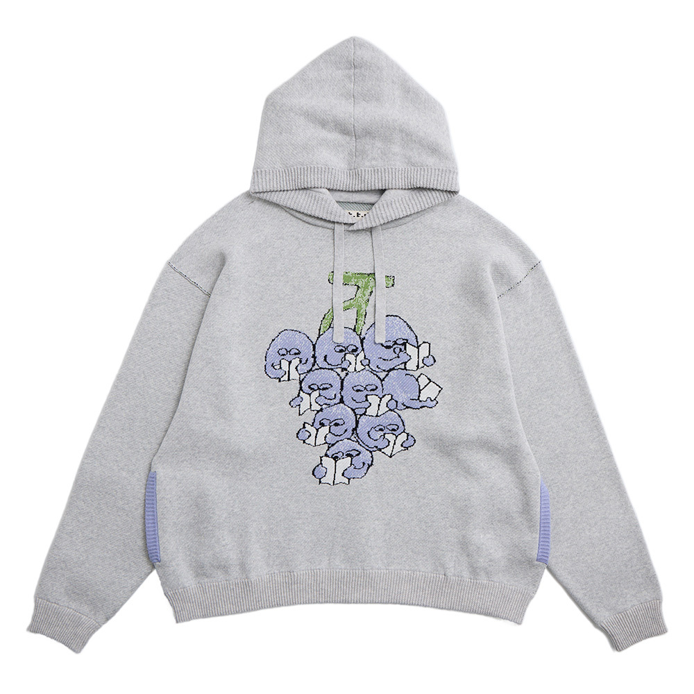 [Bird Pit] Reading Grapes Long Sleeve Hoodie Top
