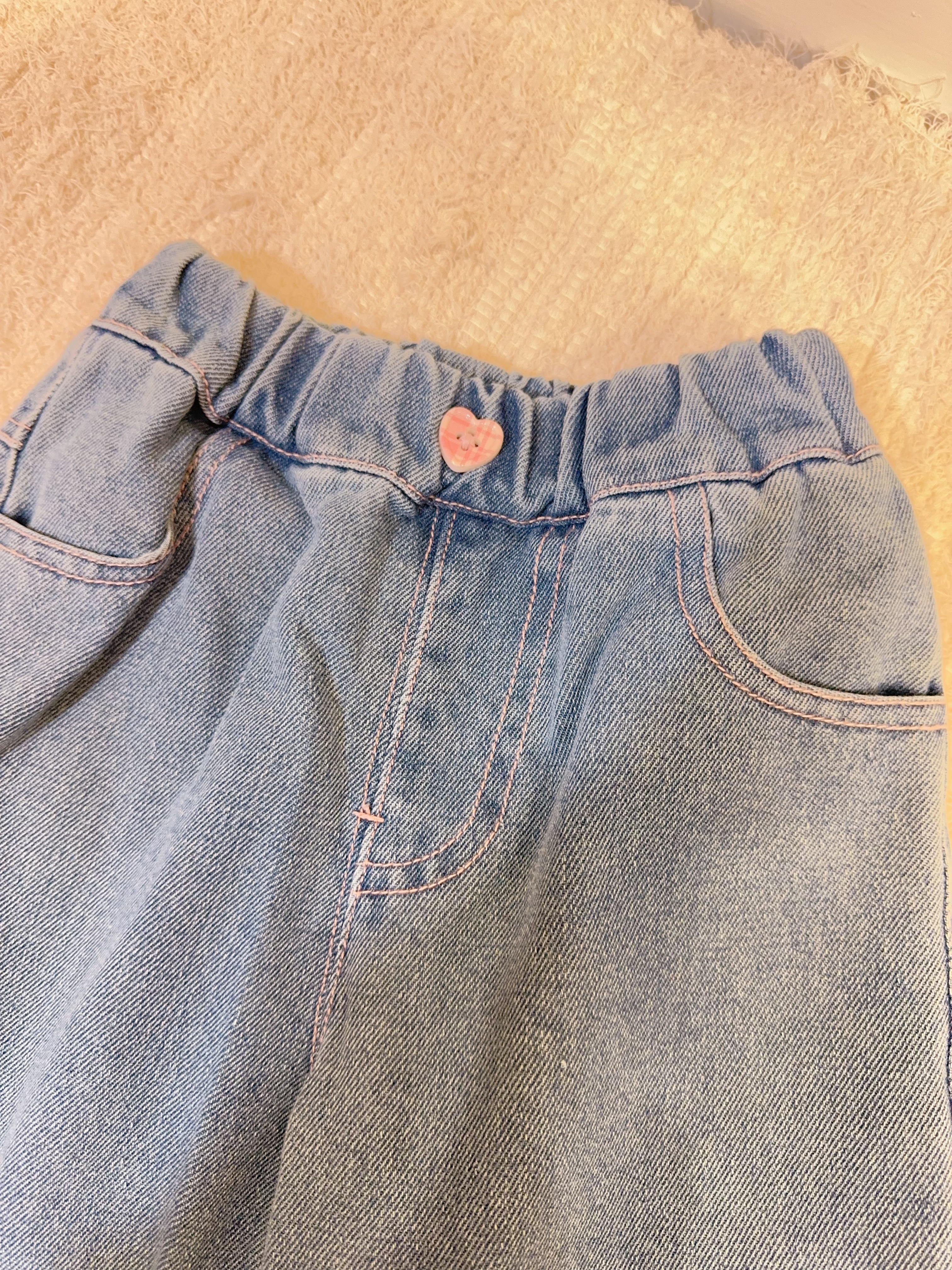 K5809愛心扣刺繡牛仔褲A11