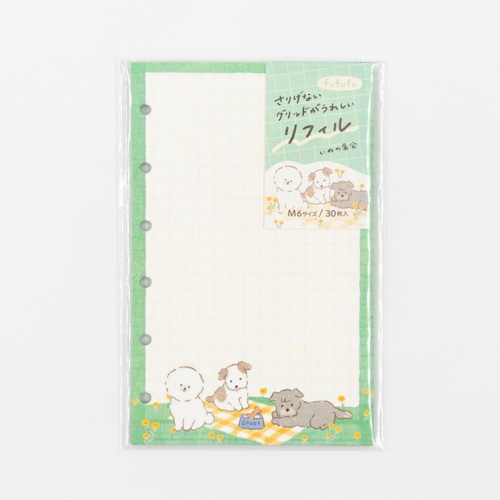 MINI6 M6 補充內頁 巴川紙 狗狗的集會 30枚入｜古川紙工 日本