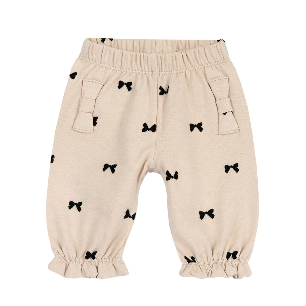 蝴蝶結貴賓-蝴蝶結植絨泡泡長褲