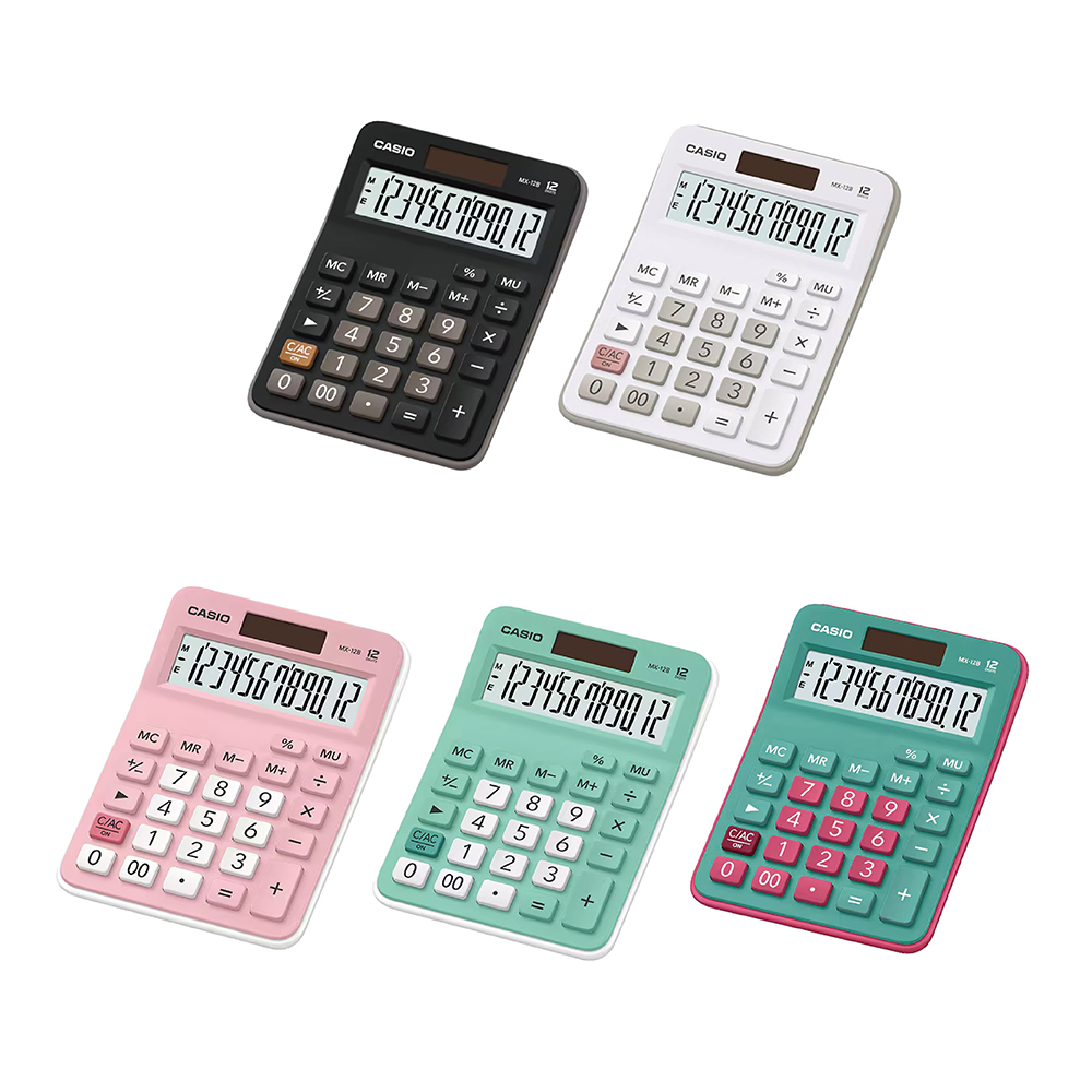 【CASIO 計算機】MX-12B 12位數 迷你桌上型 超大顯示幕 輕巧 獨立記憶體 商用計算機