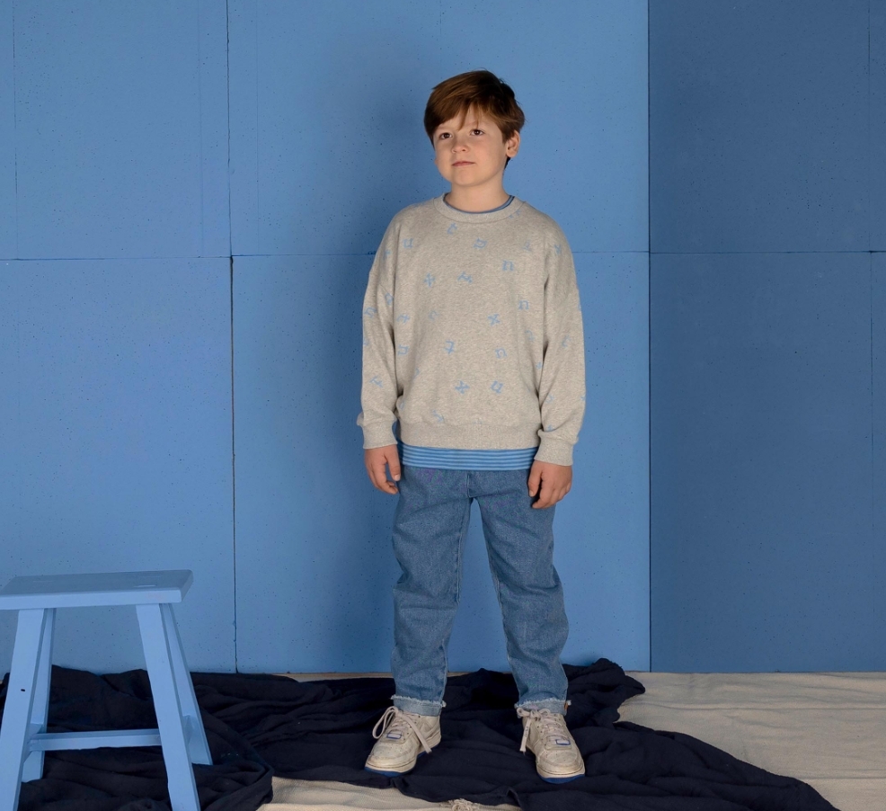 NIXNUT 字母印花長袖上衣 Stamp Sweater Grey