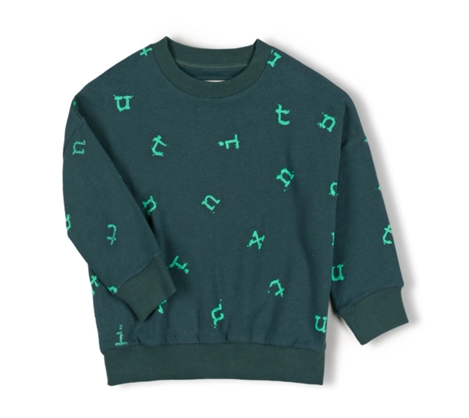NIXNUT 字母印花長袖上衣 Stamp Sweater Moss