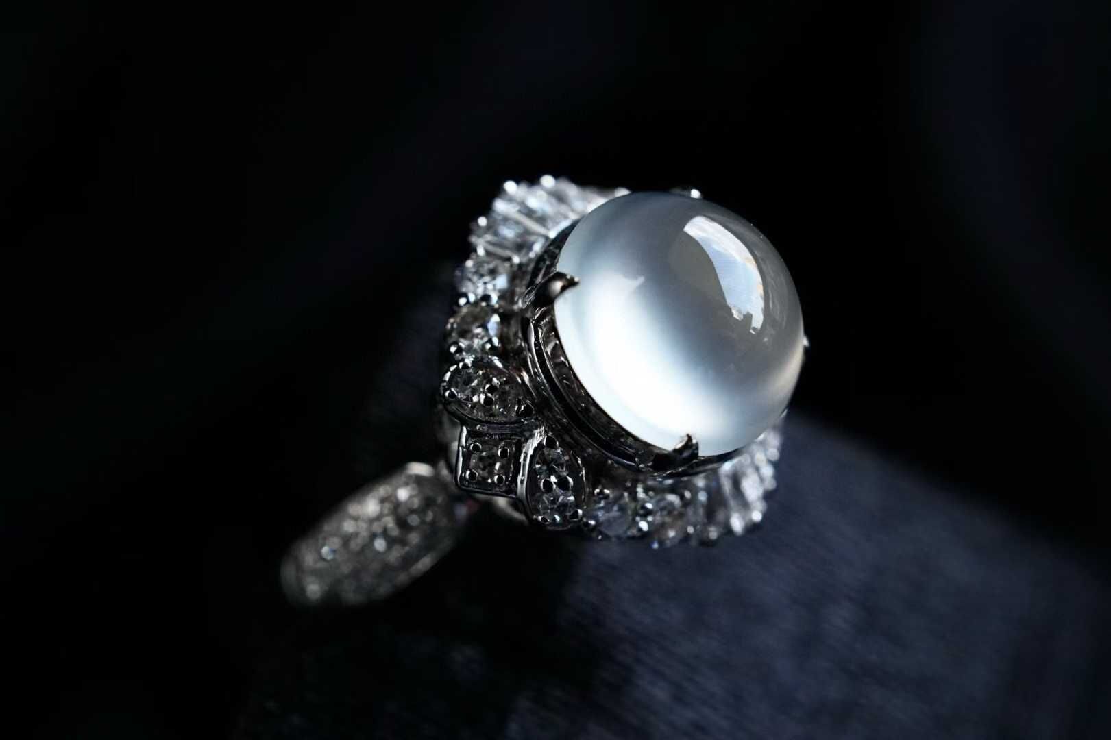 翡翠高冰種蛋面戒指,天然翡翠A玉, 緬甸玉, Jade, Jadeite