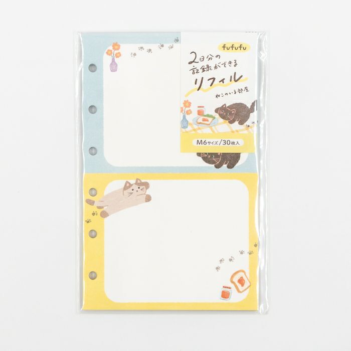 MINI6 M6 補充內頁 巴川紙 二分割 有貓在的房間 30枚入｜古川紙工 日本