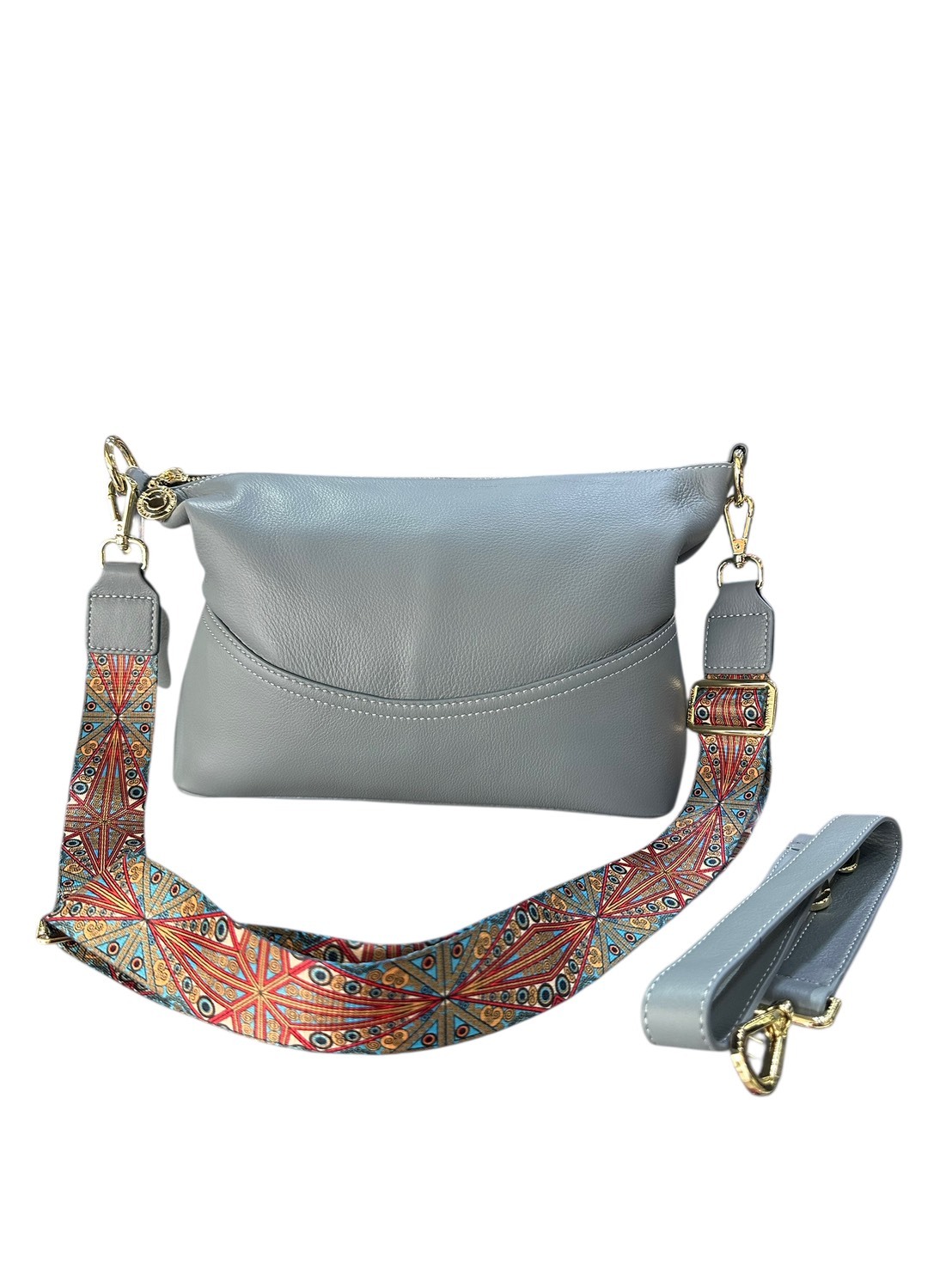 天空藍GOODS真皮女包斜背2918