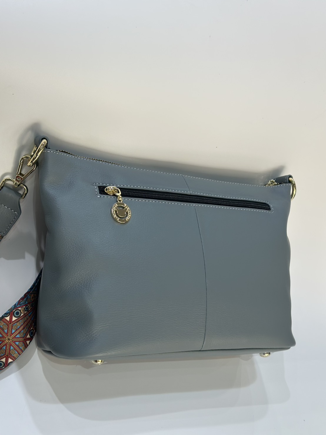 天空藍GOODS真皮女包斜背2918