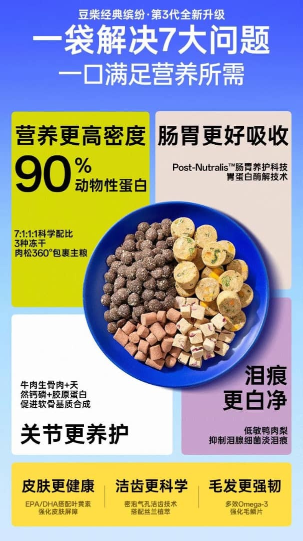 豆柴 经典缤纷冻干全价犬粮 4种冻干