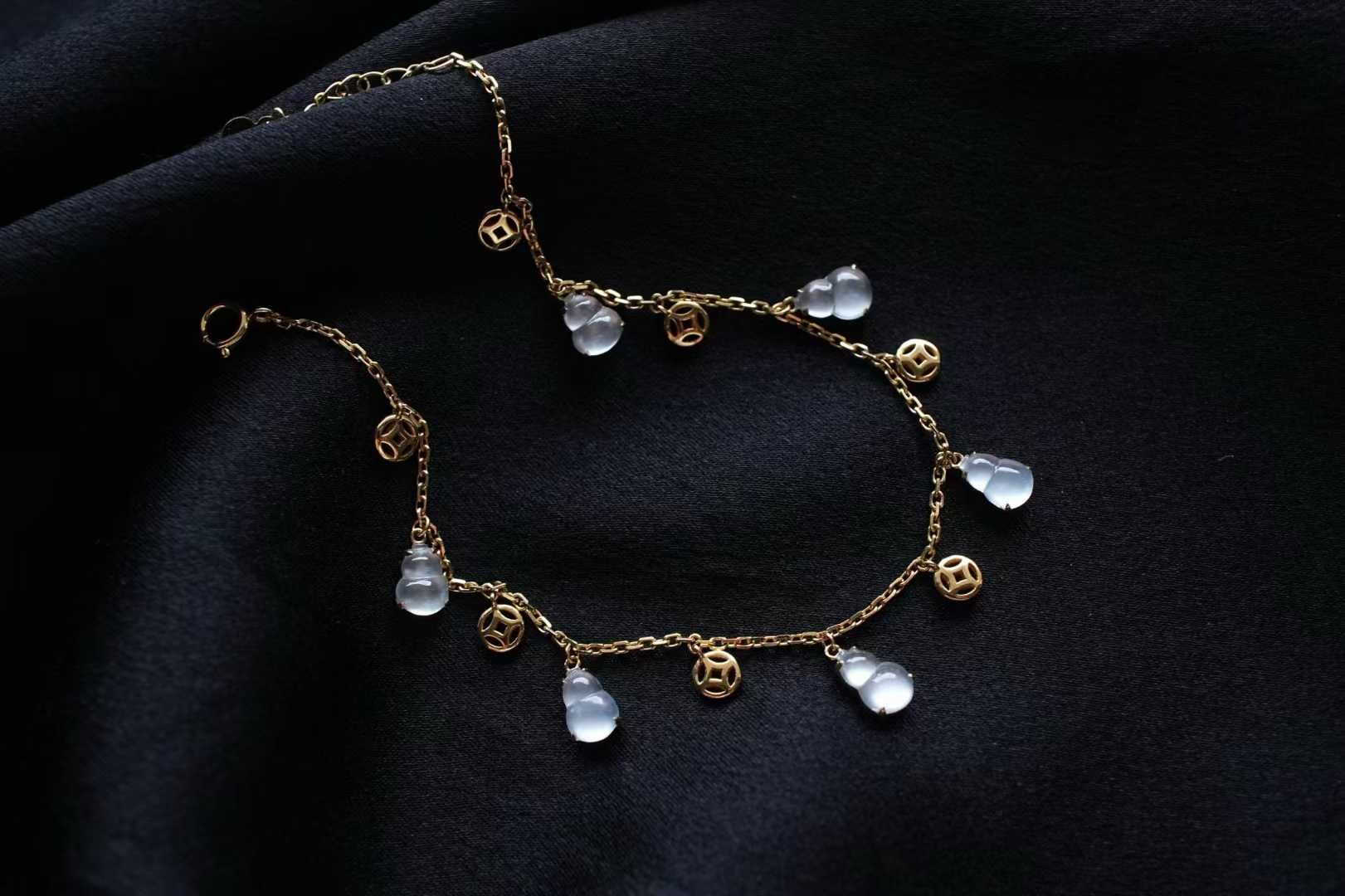 9987 翡翠玻璃種葫蘆手鏈