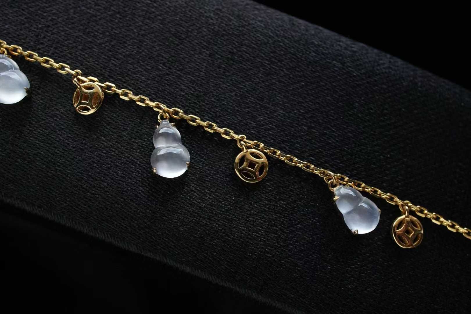 9987 翡翠玻璃種葫蘆手鏈