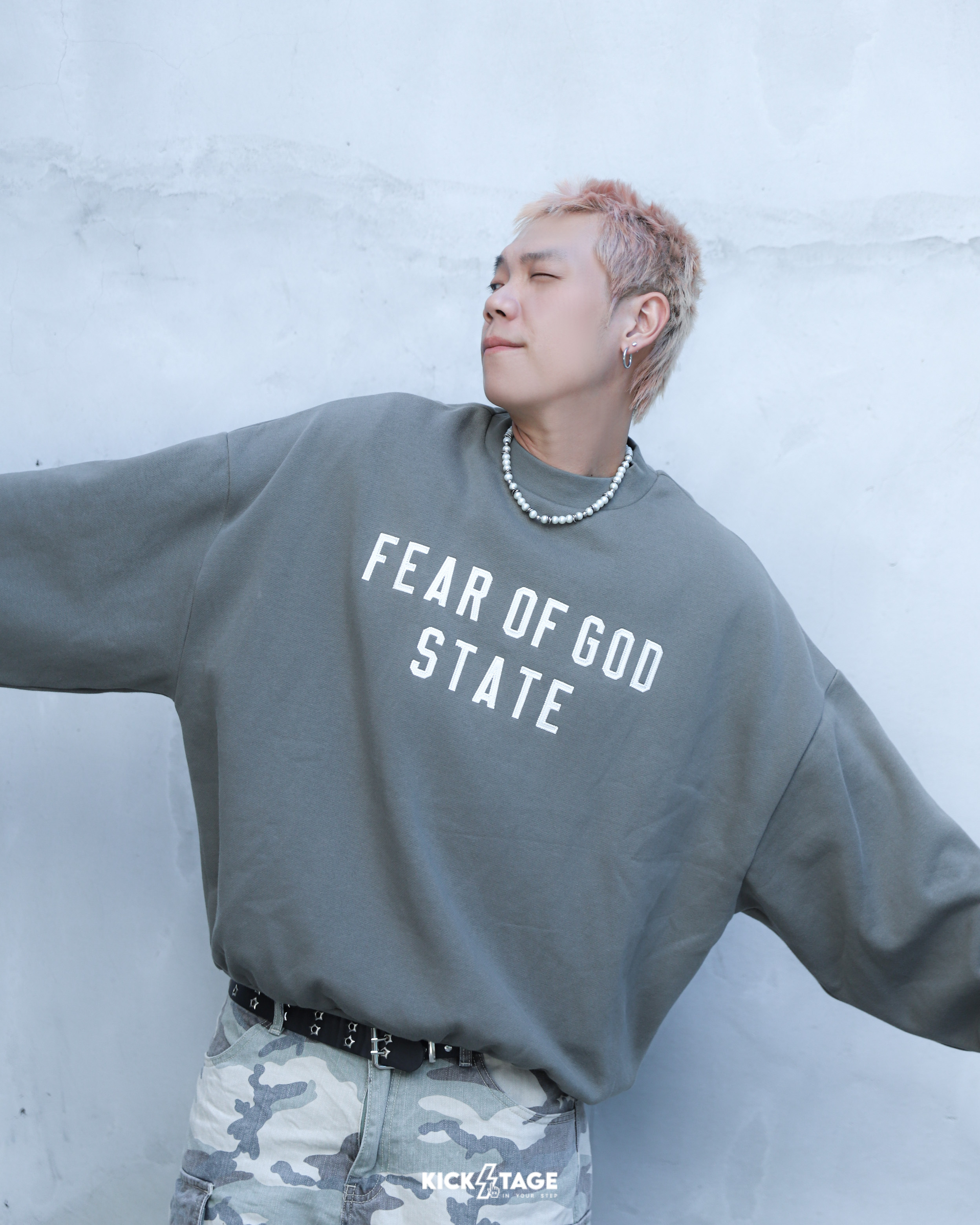 FOG Fear Of God ESSENTIALS 90' S FIT CREWNE 綠色 黑色 寬鬆 內刷毛 落肩 長袖 長TEE【192SP25655】