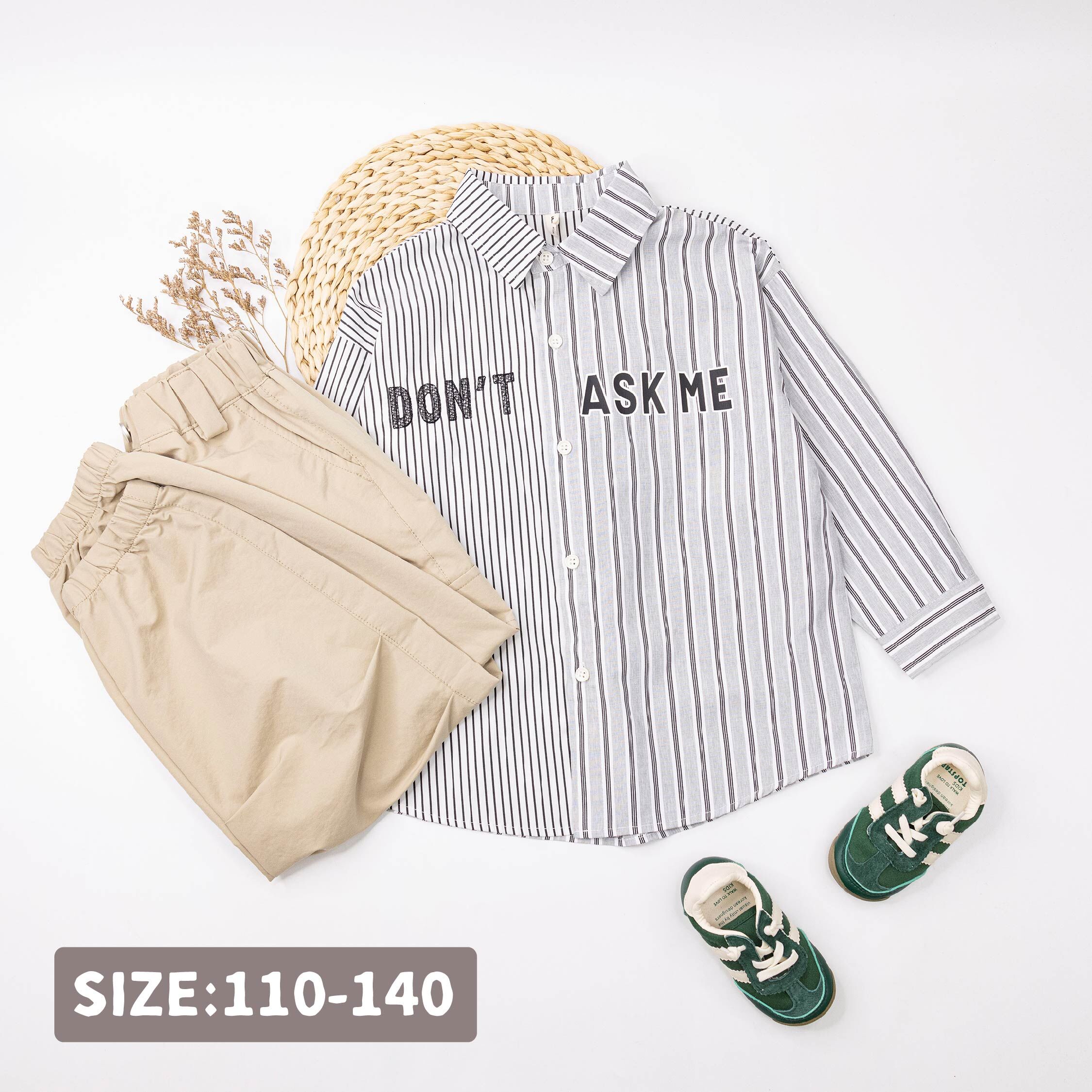 【H55356】個性線條拼布質感襯衫/上衣