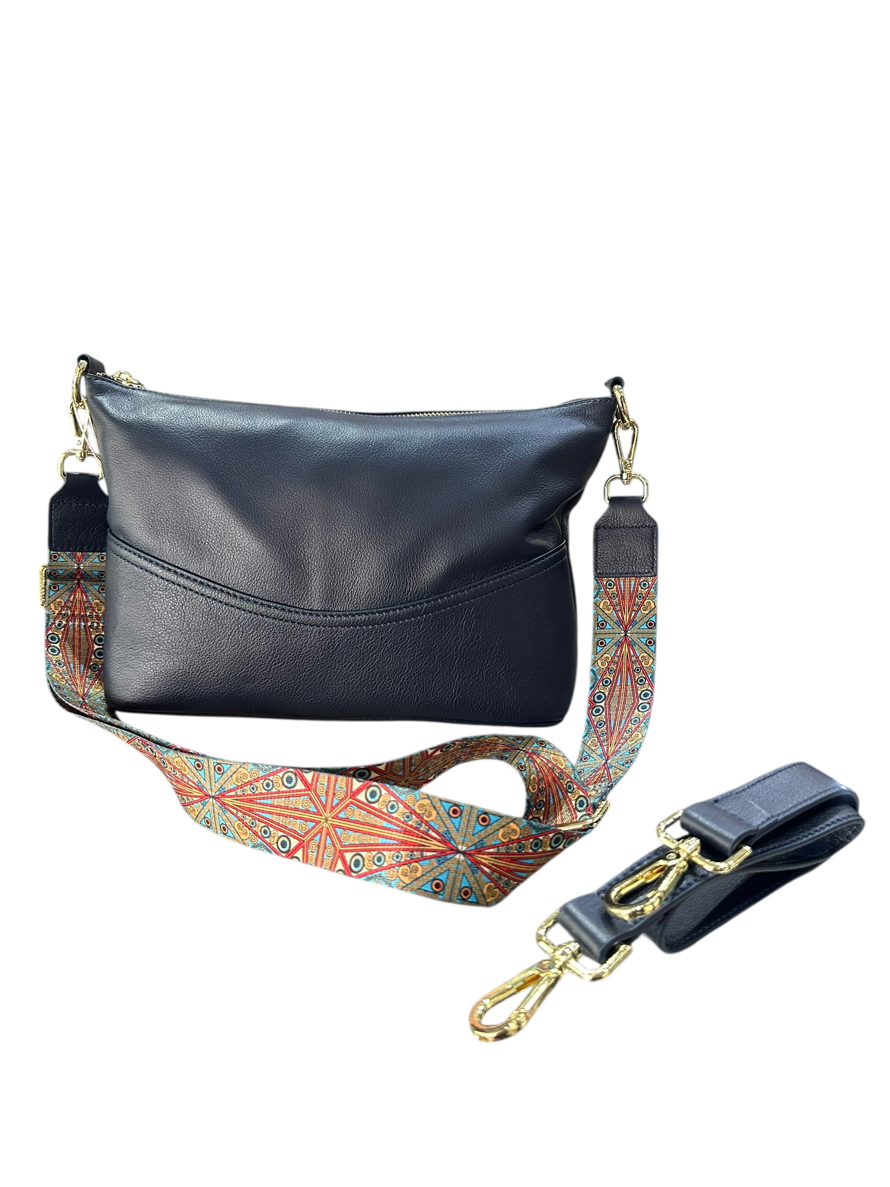 深藍GOODS真皮女包斜背2918