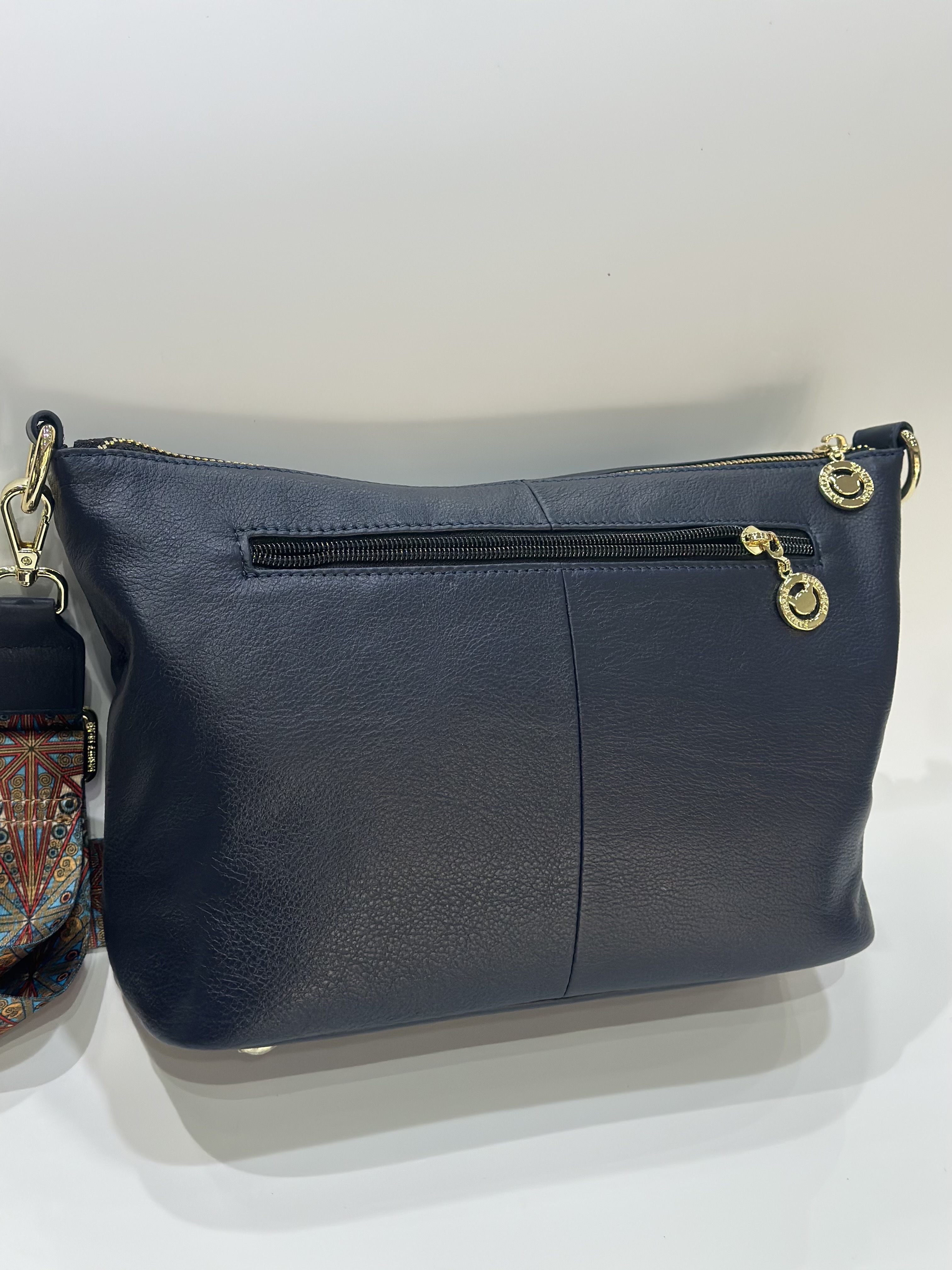 深藍GOODS真皮女包斜背2918