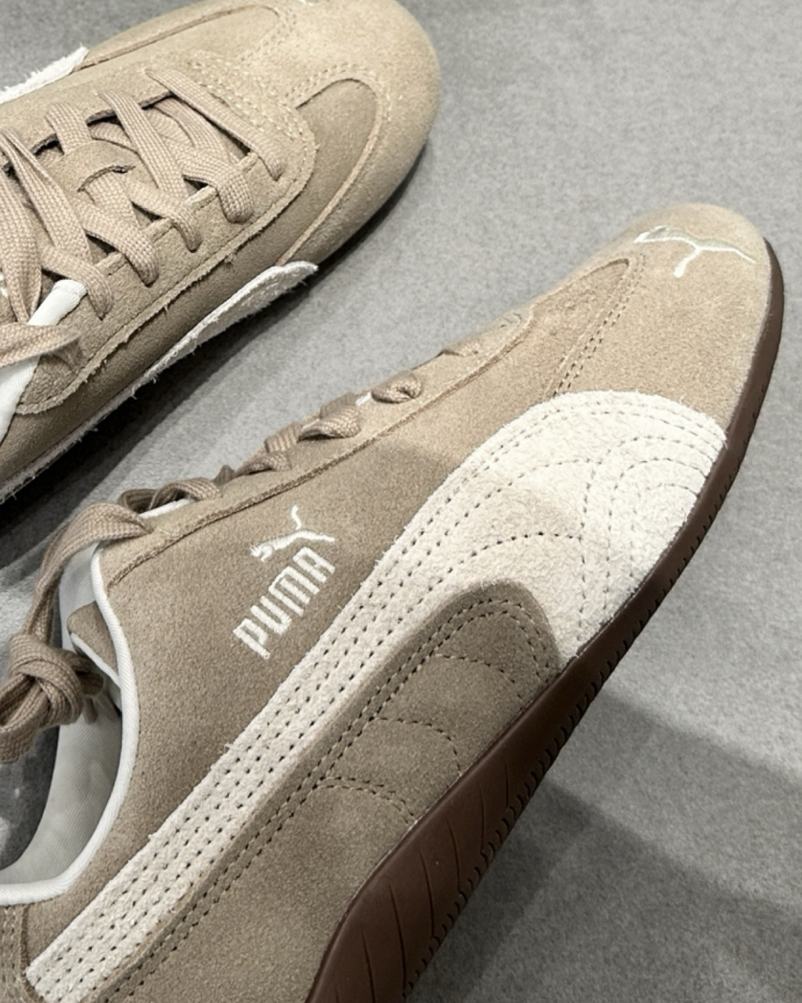 Puma Speedcat Elevated 奶油棕灰 奶油白 低飽和度 大地色 麂皮 賽車鞋 薄底鞋 低筒休閒鞋