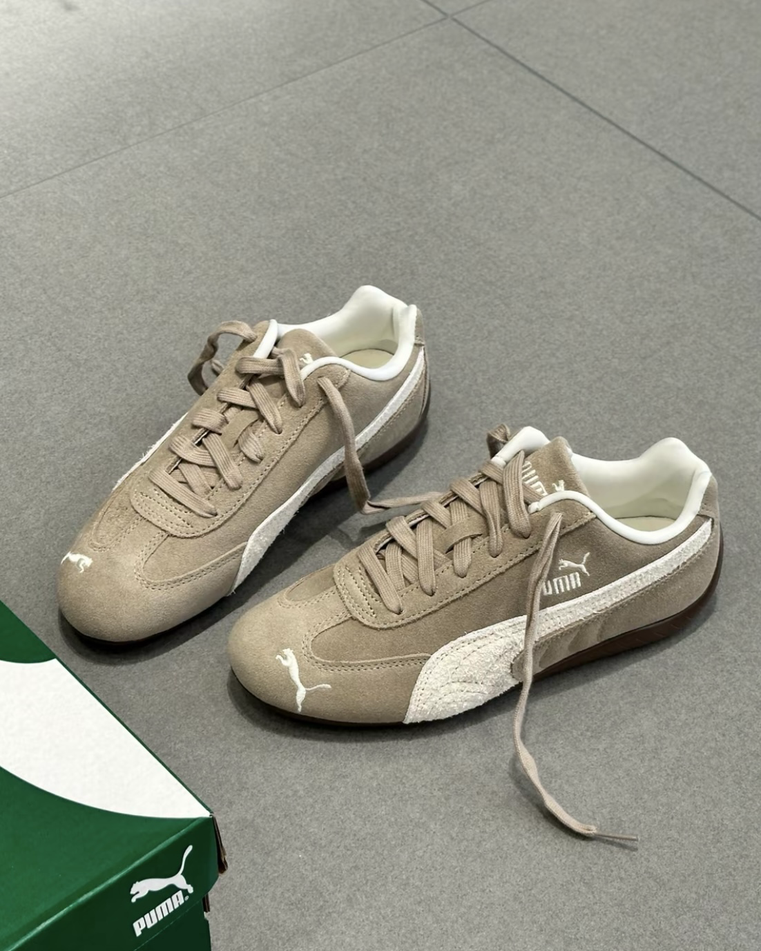 Puma Speedcat Elevated 奶油棕灰 奶油白 低飽和度 大地色 麂皮 賽車鞋 薄底鞋 低筒休閒鞋