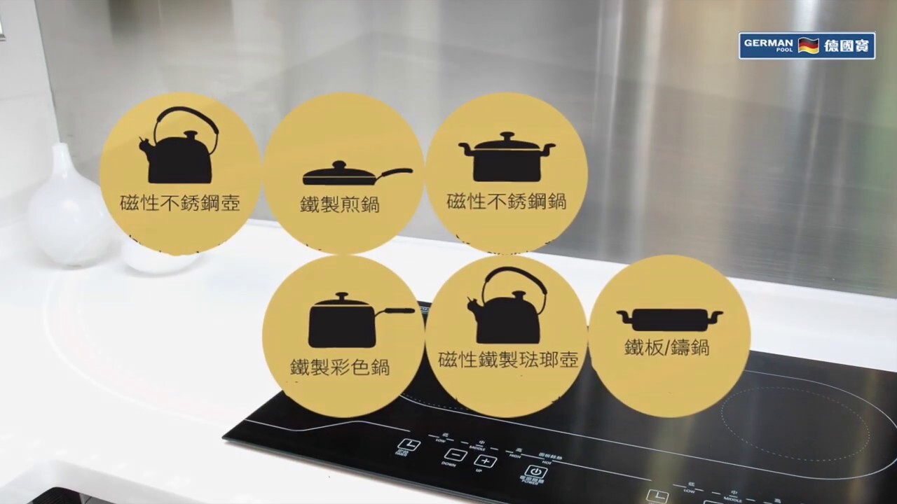 德國寶  German Pool   GIC-GD28T-S‧座檯式‧雙頭電磁爐‧2800W‧香港行貨,原廠1年保養‧